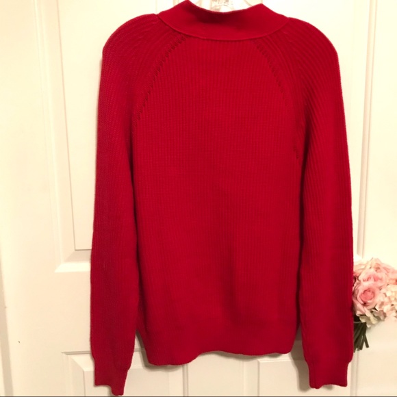 PHILOSOPHY V-NECK GOLD GROMMET RED SWEATER SIZE M - Picture 6 of 8